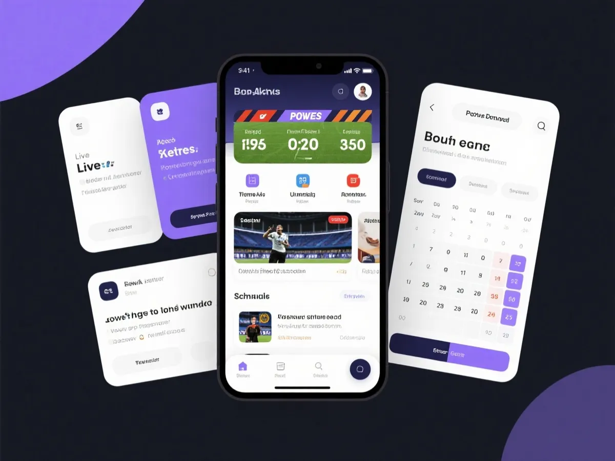賽程、比分與新聞整合示意